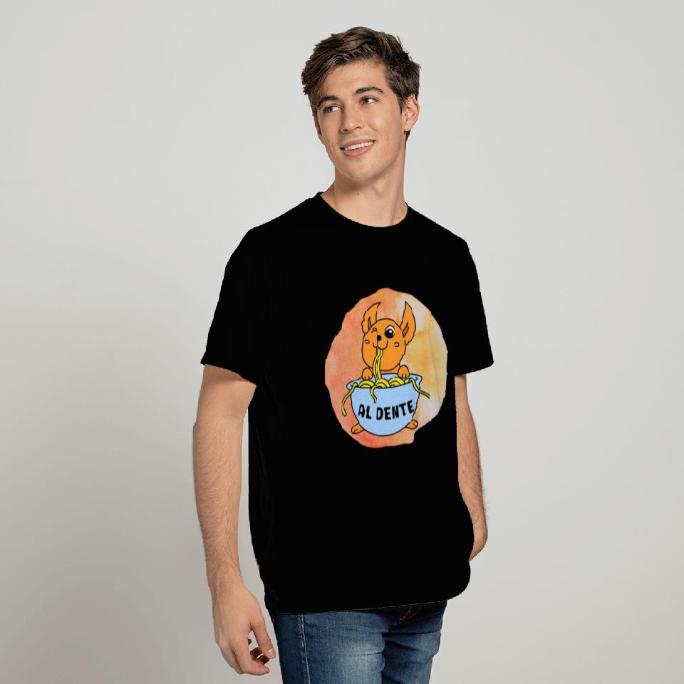 Kawaii Cat eating spaghetti- pasta Al Dente T Shirts