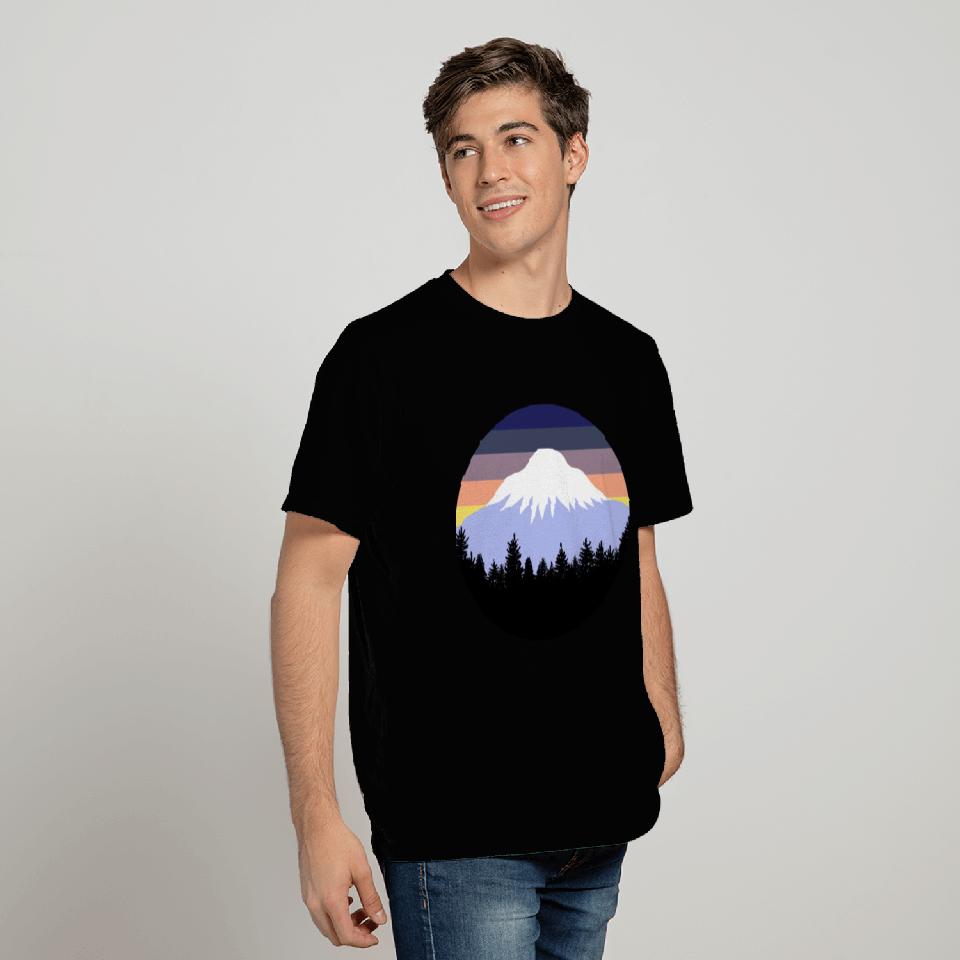 Retro Sunset Pacific Northwest Forest T Shirts