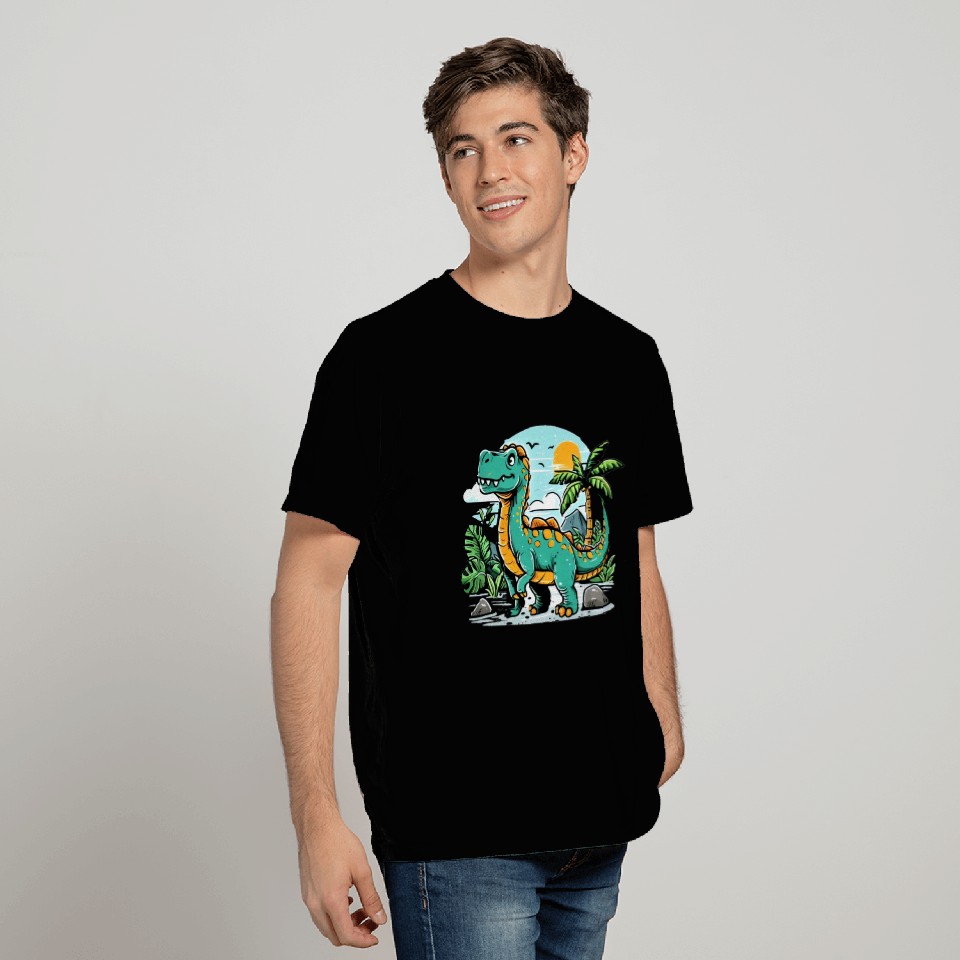 Tropical Dinosaur Adventure Design T Shirts
