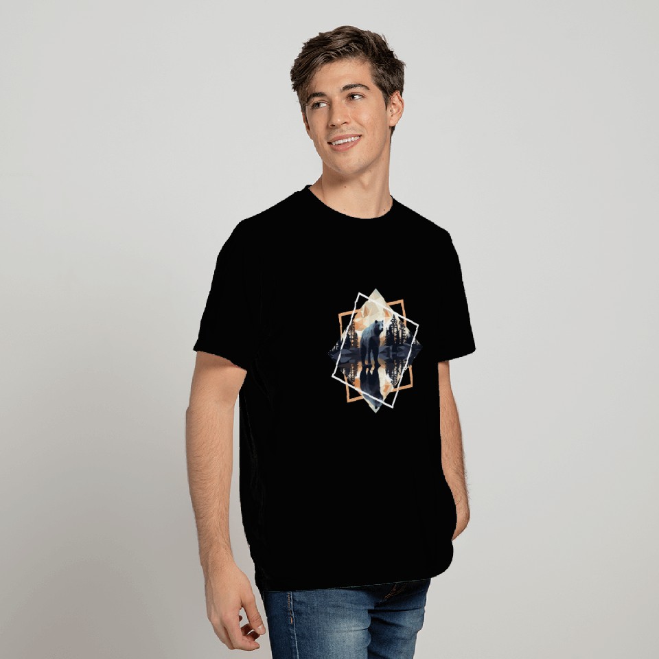 Abstract bear in the mountains T Shirts