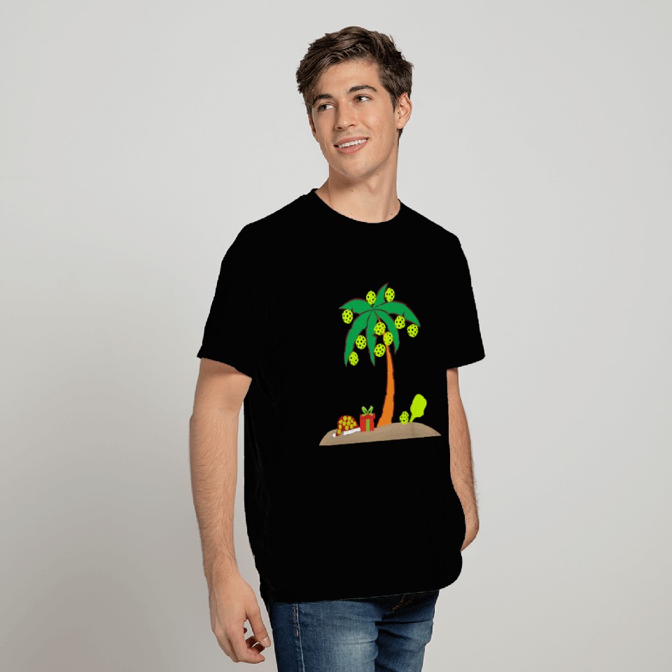Pickleball Palm Tree Christmas T Shirts