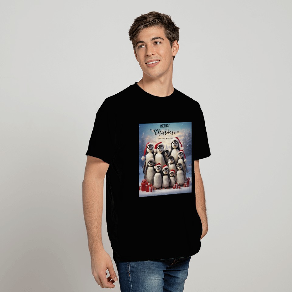 Christmas funny penguins T Shirts