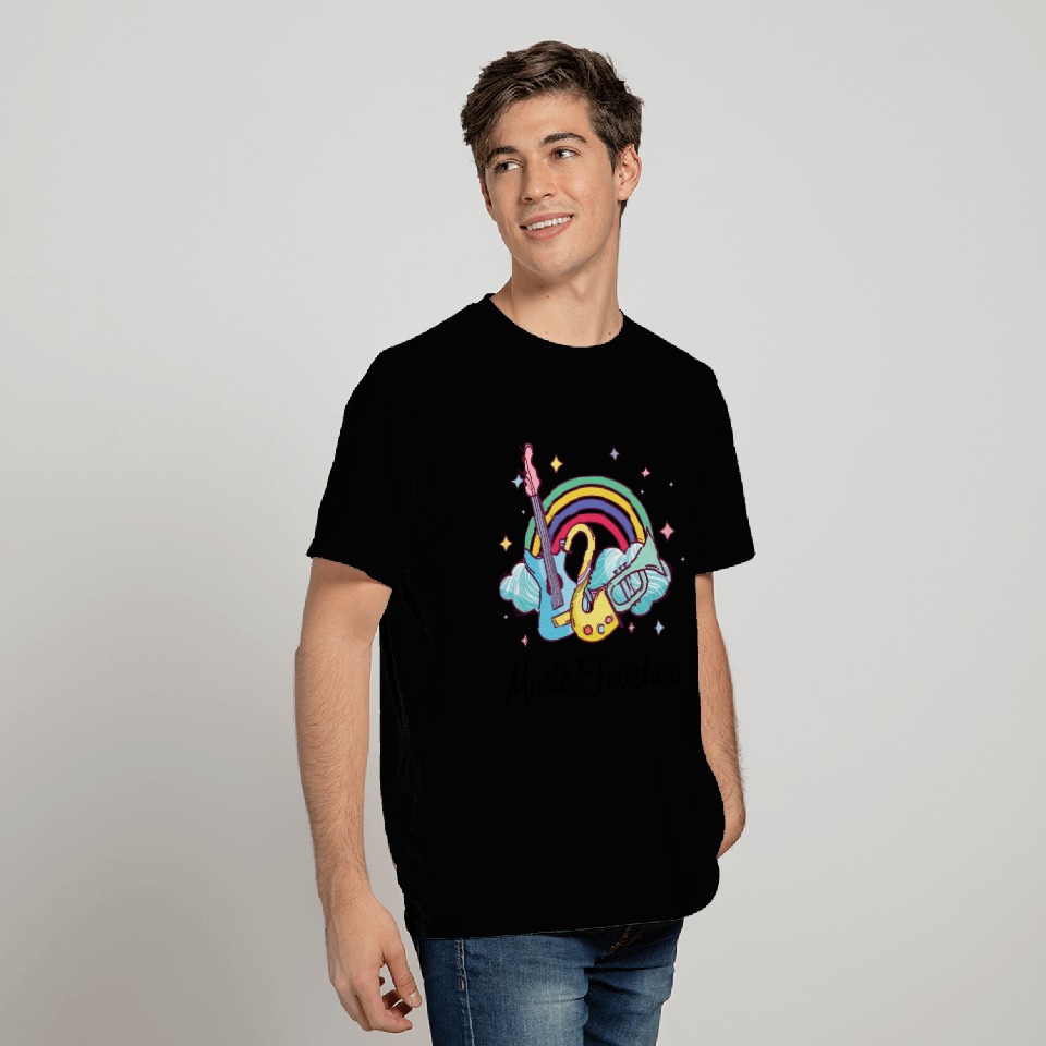 Music Teacher Cute Boho Rainbow T Shirts