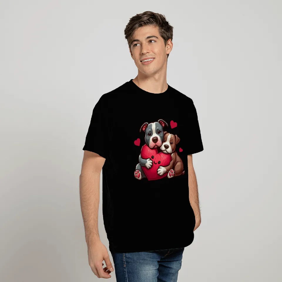 Cute Pitbulls Mom and Son T Shirts