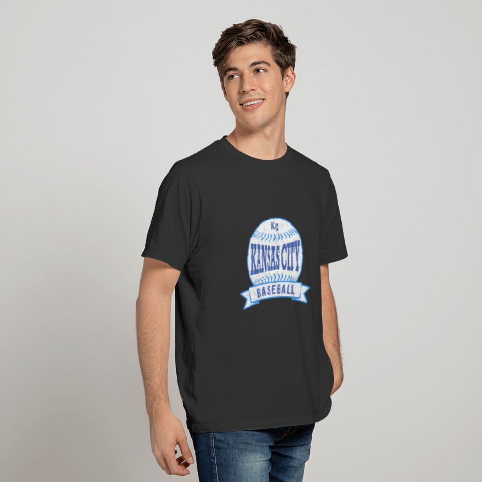 Kansas City Kc Baseball Kc Blue Throwback T Shirts