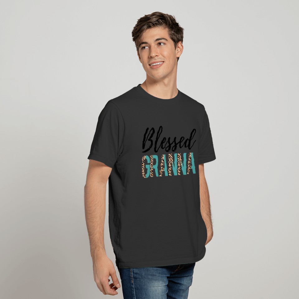 Blessed Granna (Leopard/ Turquoise) Apparel & Such T Shirts