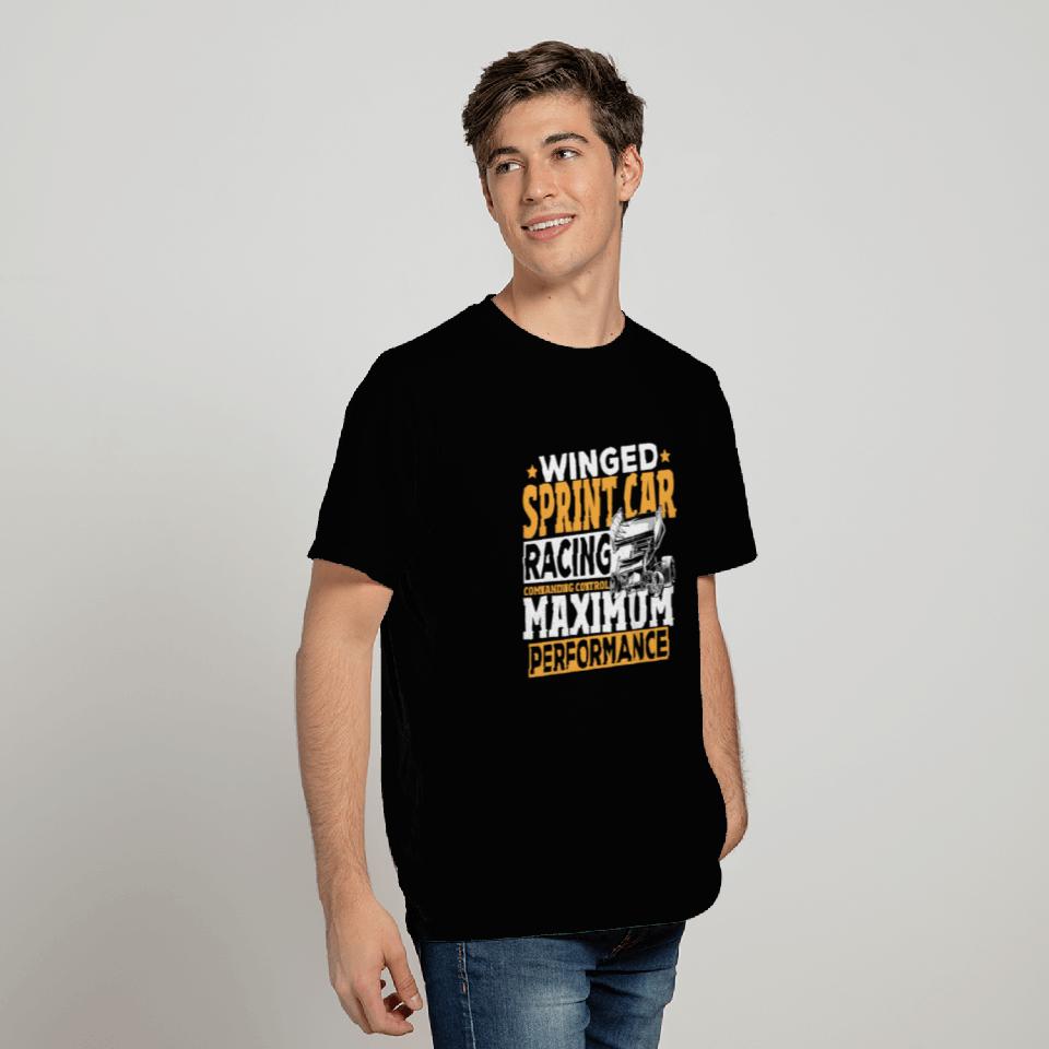 Winged Sprint Car Racing Commanding Control T Shirts