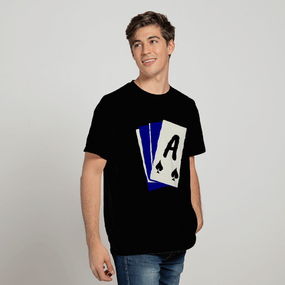 Playing Card Hand, Ace Showing 3 Color Vector T Shirts