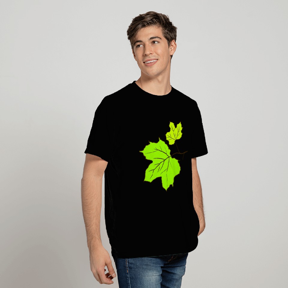 Two maple leaves drawing. Hand drawn. Maple leaf. T Shirts