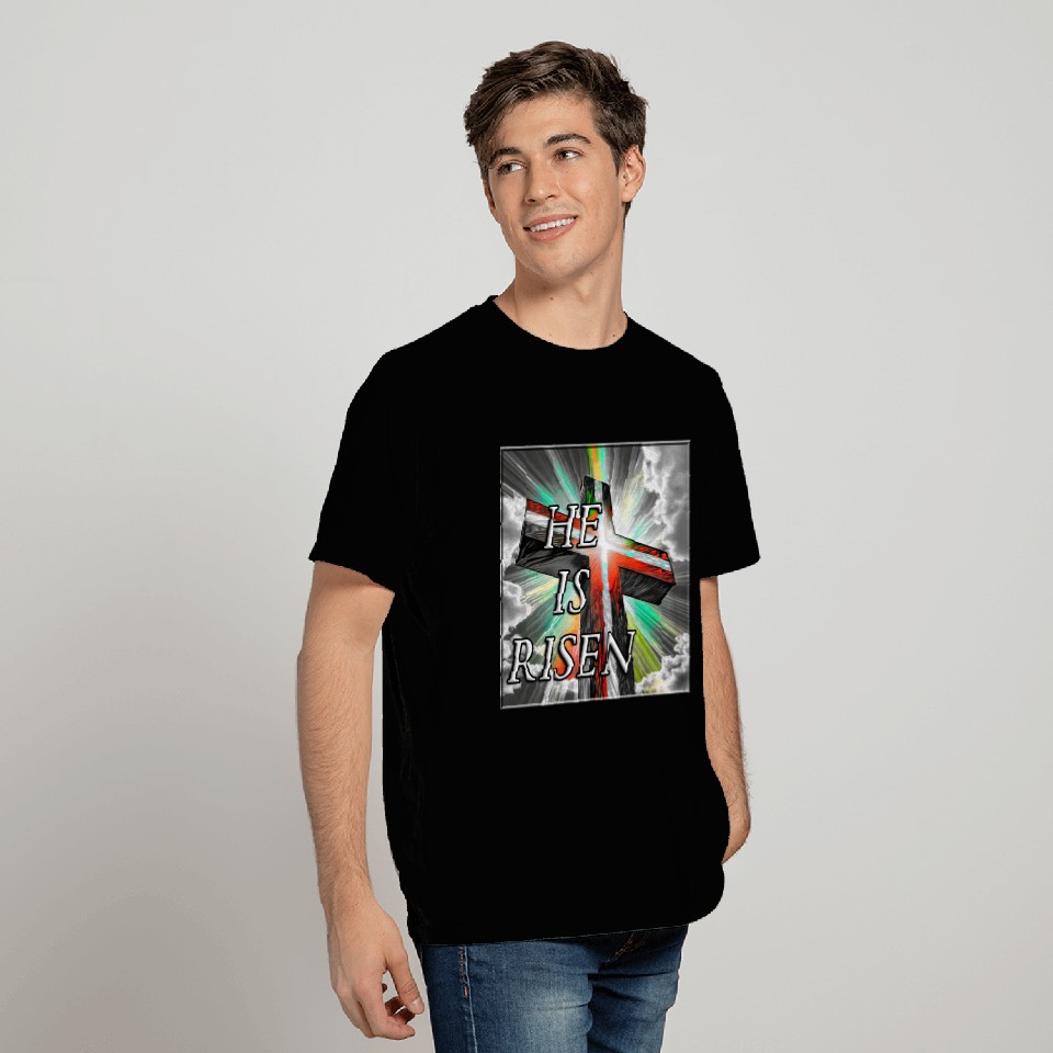 Cross, He is Risen - 1 T Shirts