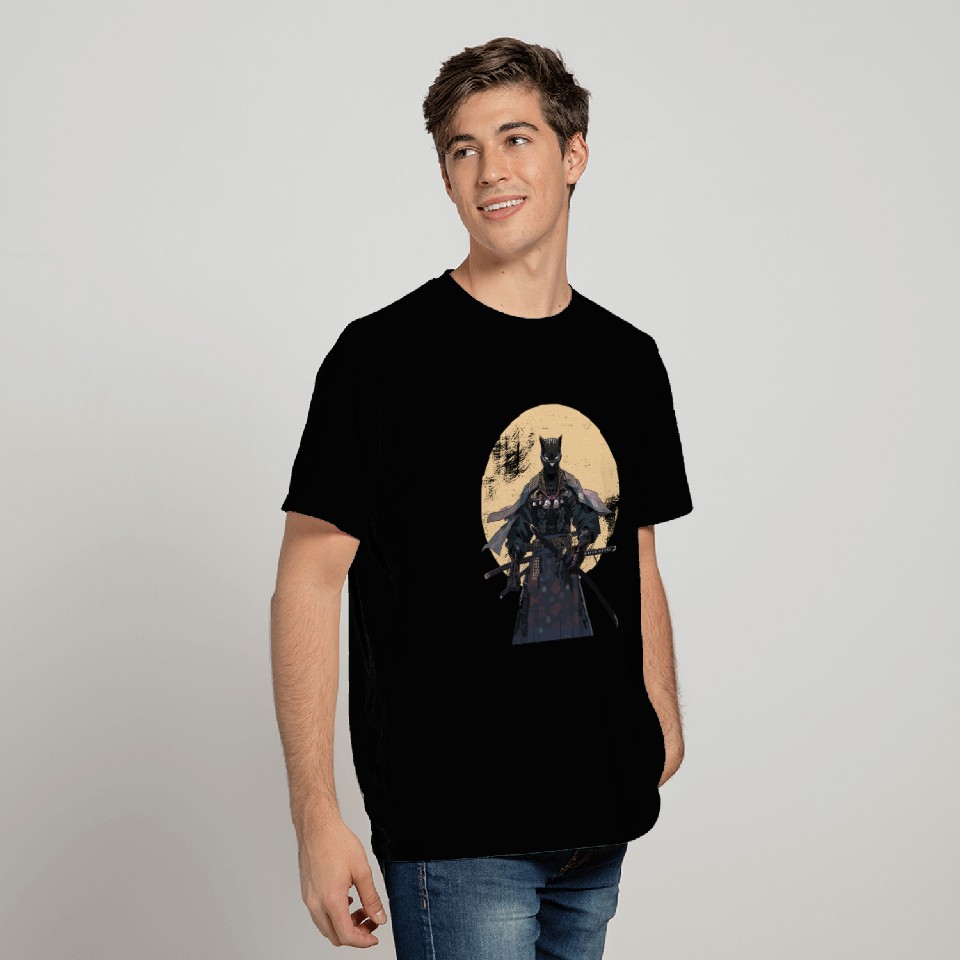 Anime Panther Warrior Samurai katana T Shirts