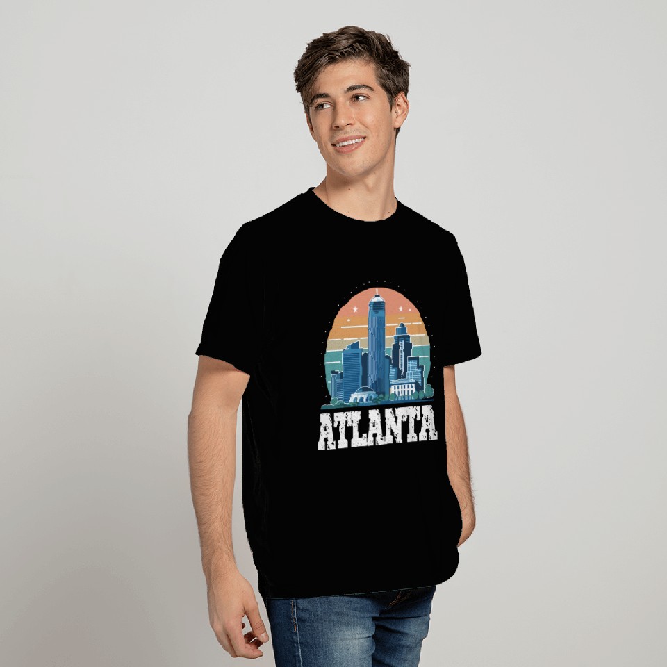 Atlanta Skyline Silhouette Sunset Cityscape T Shirts