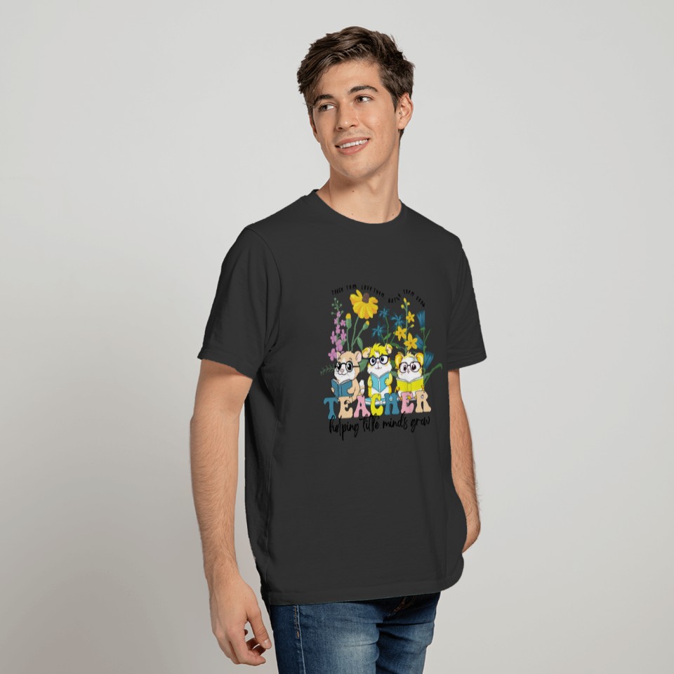 Wildflower Teacher T Shirts, Groovy Hamster Educator