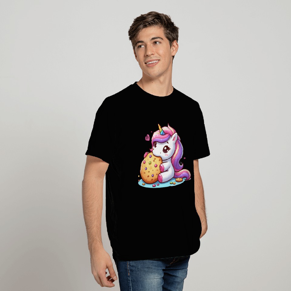 Unicorn Enjoying a Cookie T Shirts