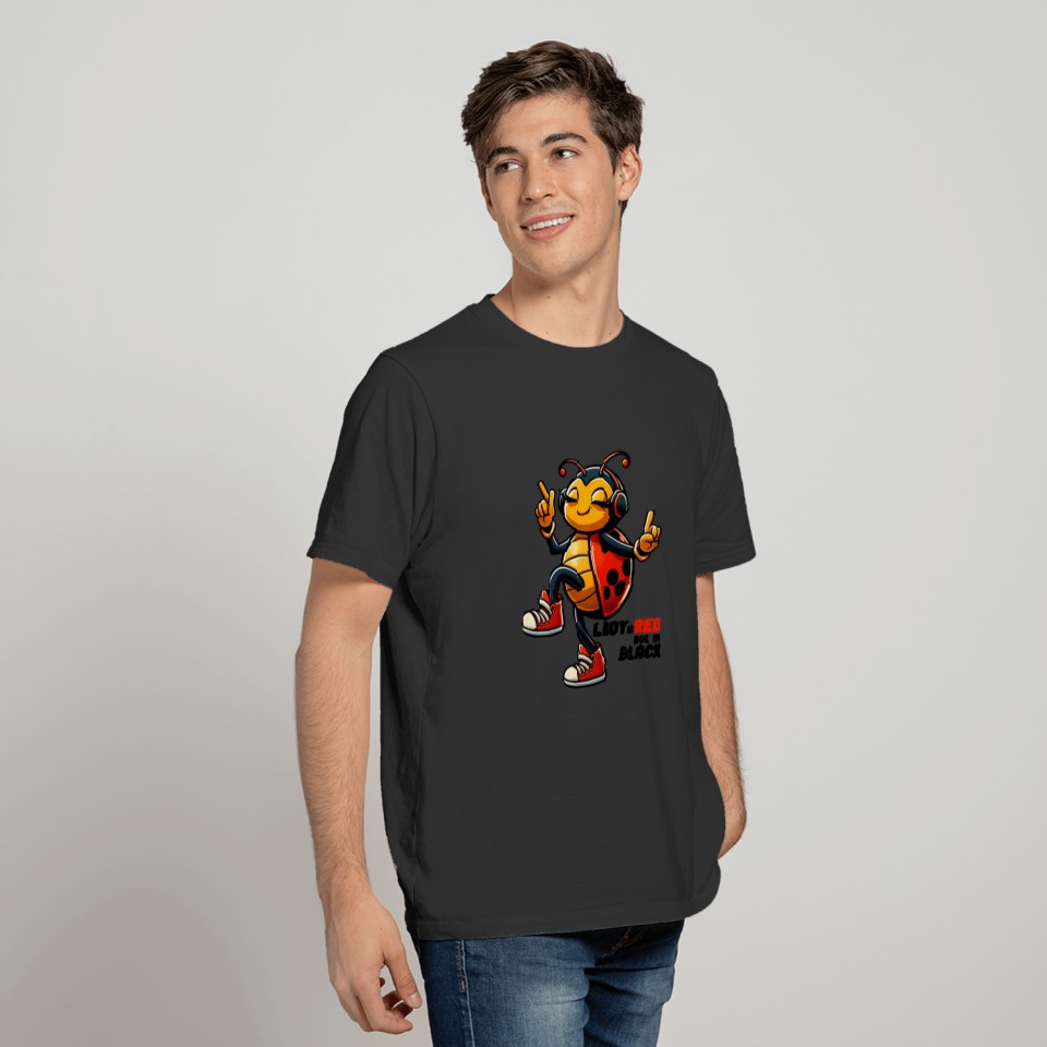 LADY in RED Bug In BLACK by DMH T Shirts