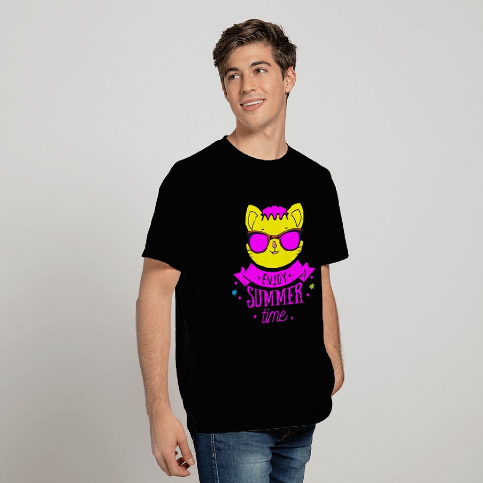 Enjoy Summer Time - Cool Cat T Shirts