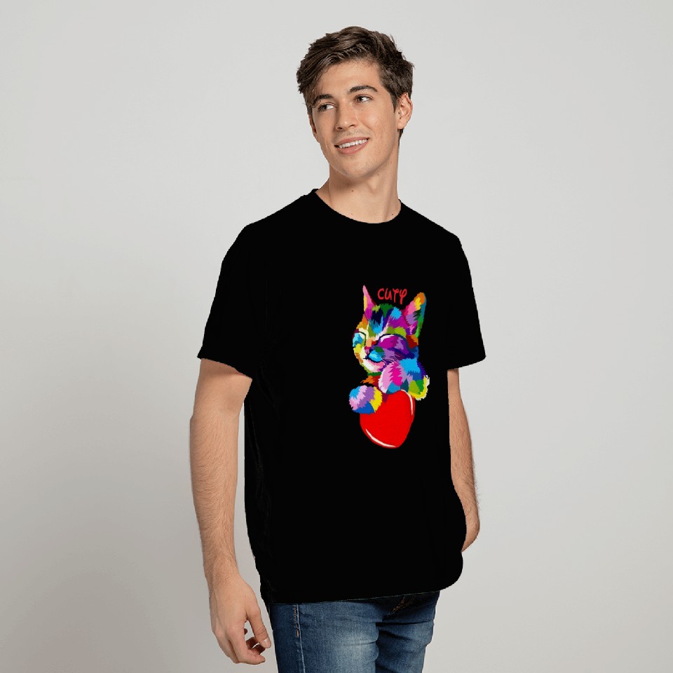 cuty cat color T Shirts