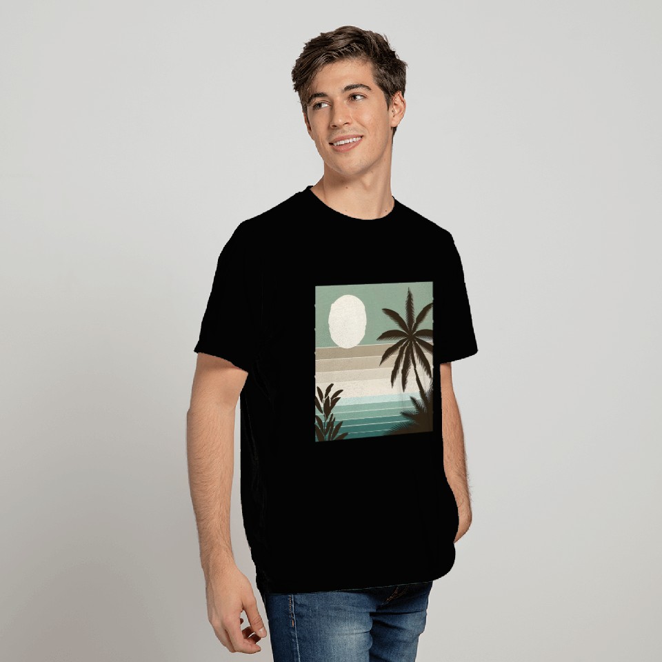 Tropical Sunset Oasis T Shirts