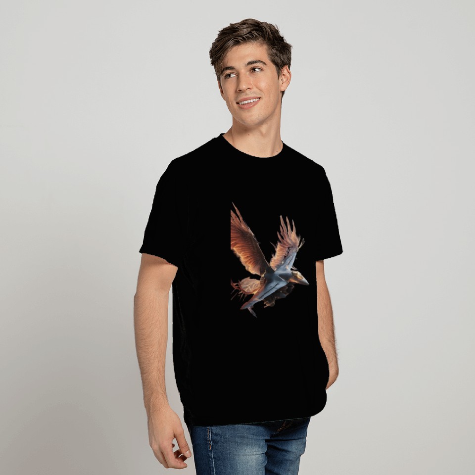 Sky Fighter with Phoenix Wings" T Shirts