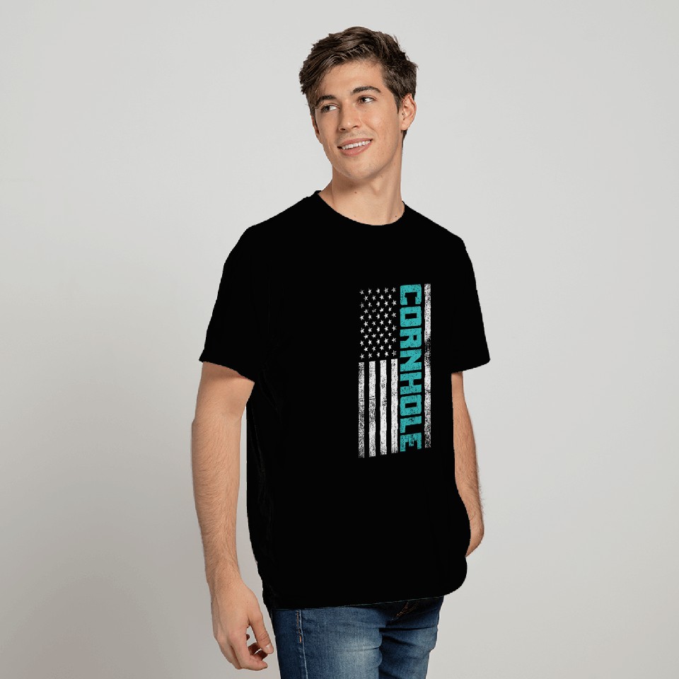 Cornhole Usa Flag T Shirts