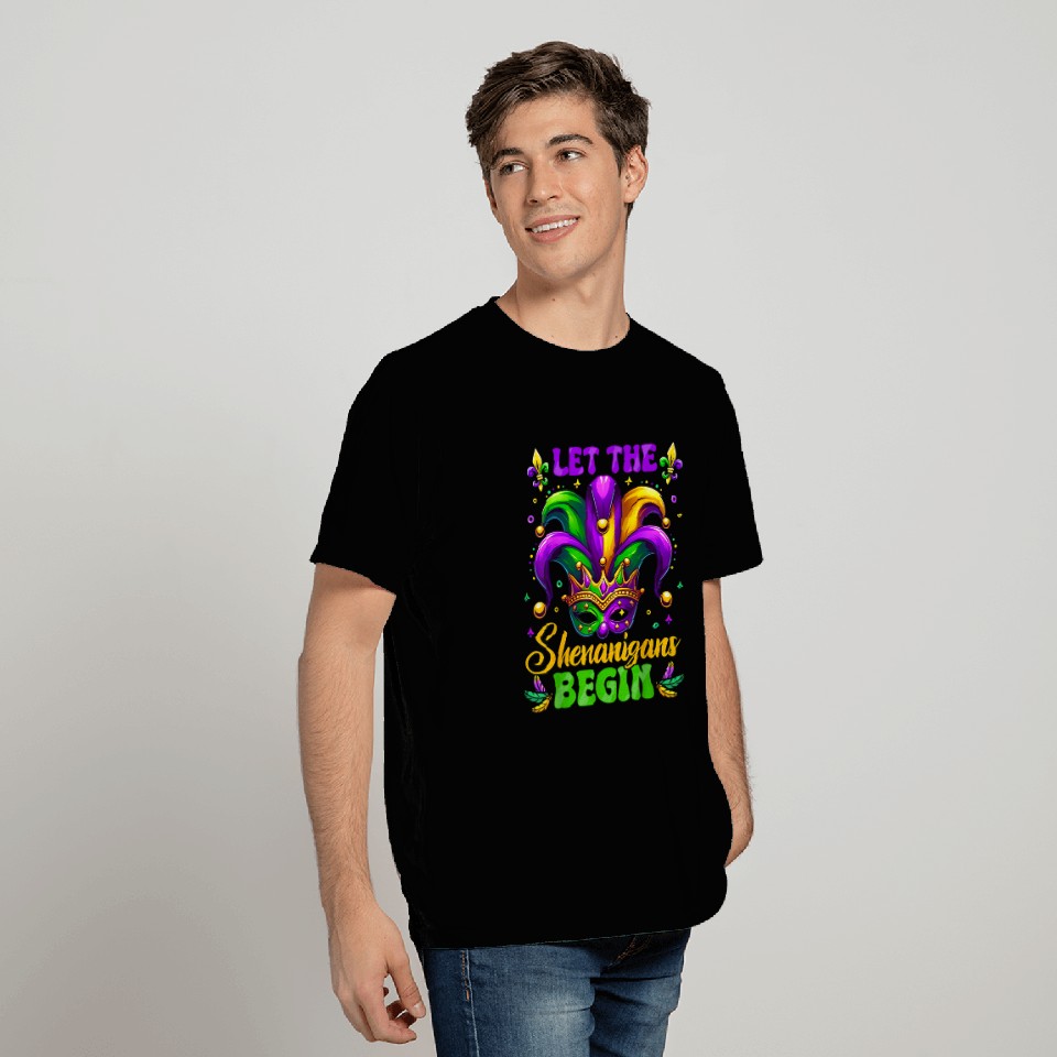 Let the Shenanigans Begin Mardi Gras Design T Shirts