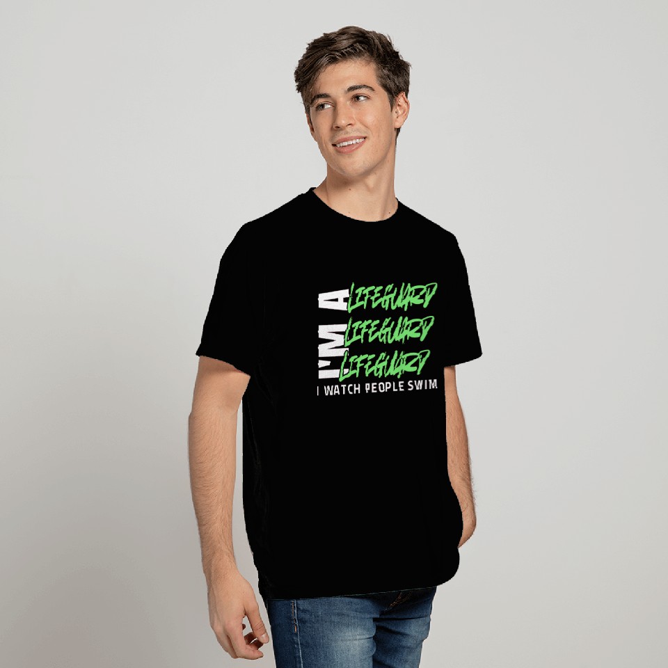 Funny Modern Typography lifeguard instructor Swim T Shirts