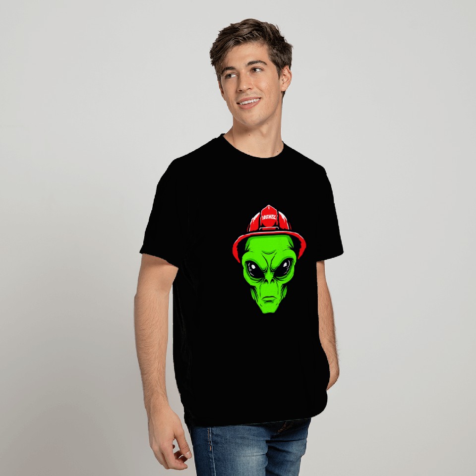 Grey Alien Fireman T Shirts