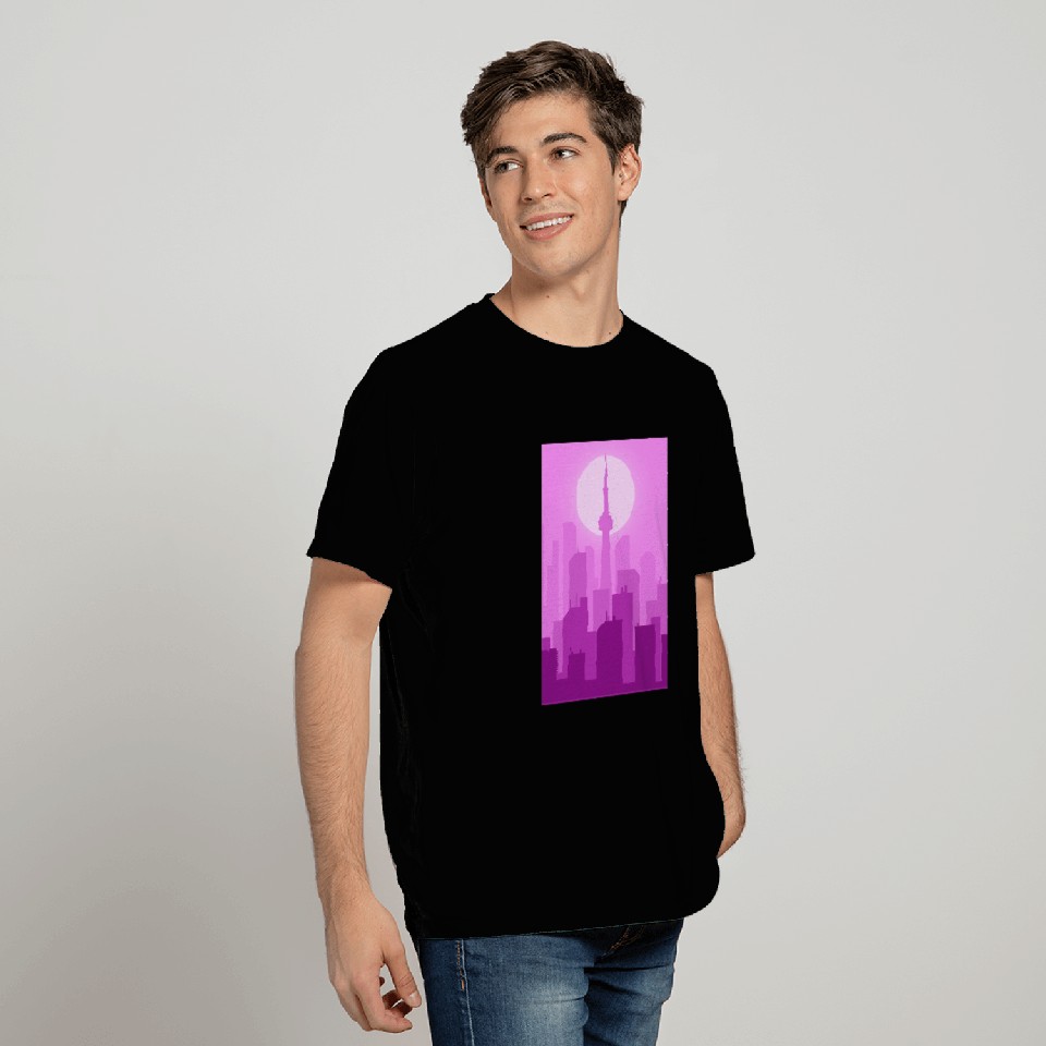 Purple Toronto Skyline T Shirts