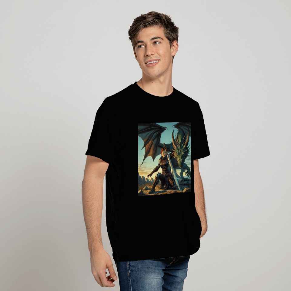 Warrior Woman & Dragon T Shirts
