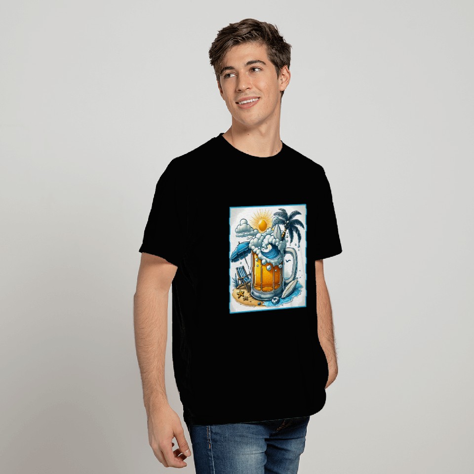 Beer Beach Design T Shirts
