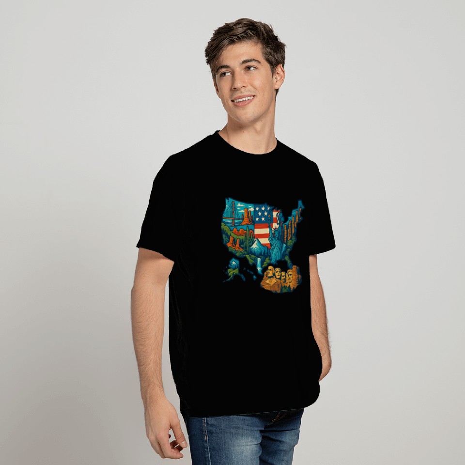 USA Map T Shirts Design – National Parks