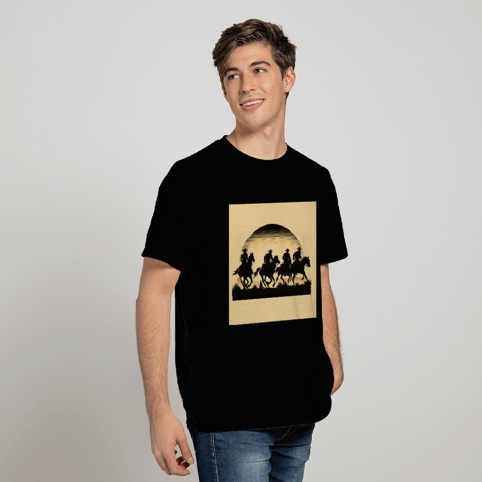 Western Sunset Silhouette T Shirts