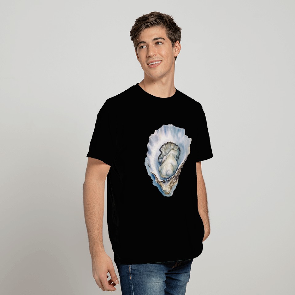 Watercolor Oyster Shell T Shirts
