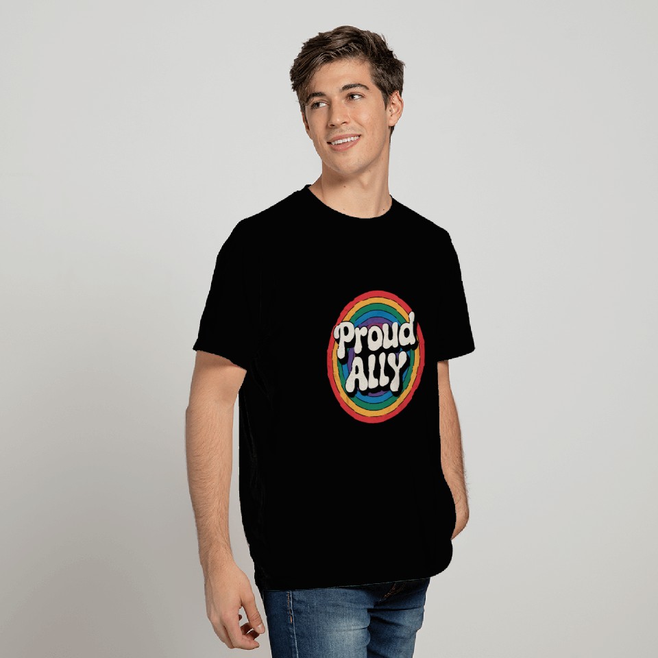 Proud Ally LGBTQ Pride Rainbow T Shirts