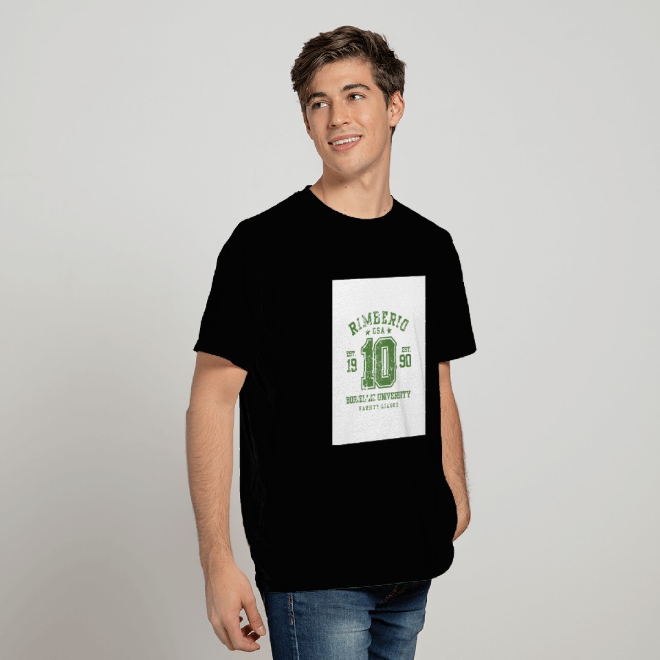 Green Grunge Number 10 Varsity T Shirts Design