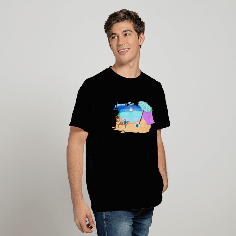 Summer Beach Scene Illustration T Shirts