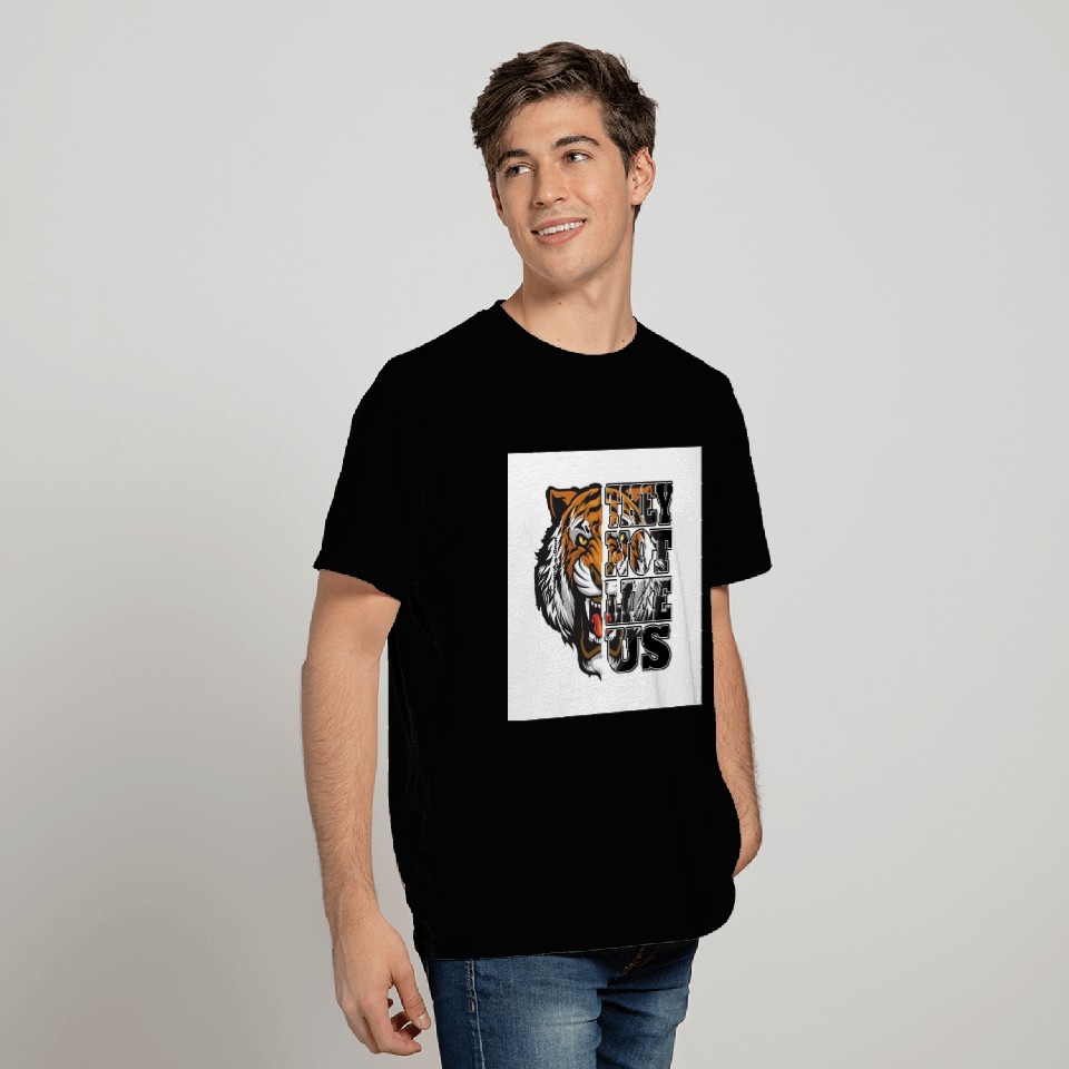 Bold Tiger and Protest Message Design T Shirts