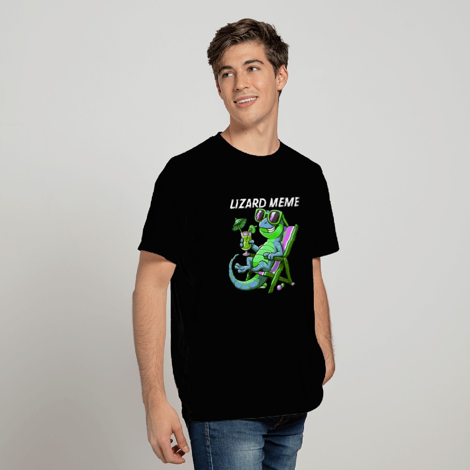 Lizard Meme Lounge Scene T Shirts