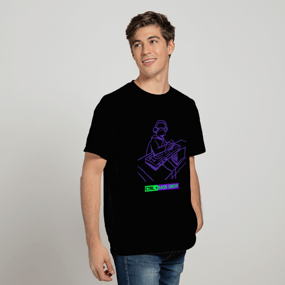 CTRL + Bass Drop DJ Software T Shirts