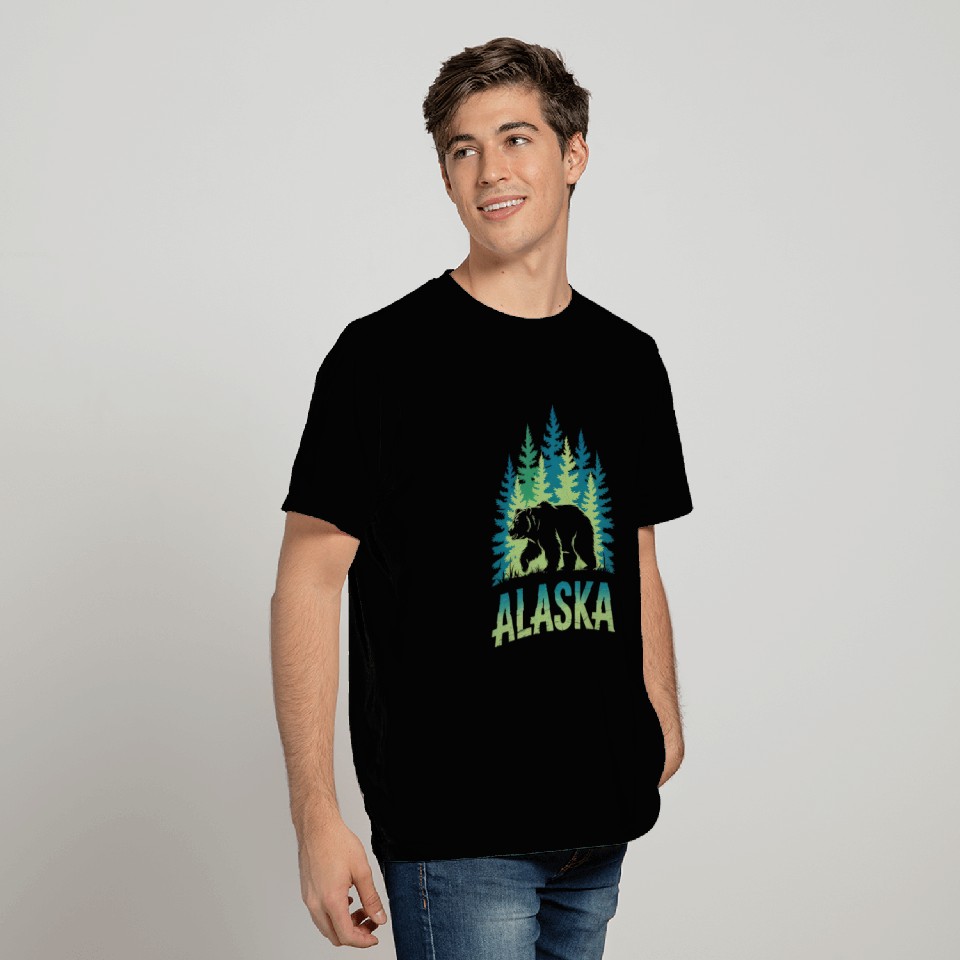 Alaska Wilderness Bear Scene T Shirts