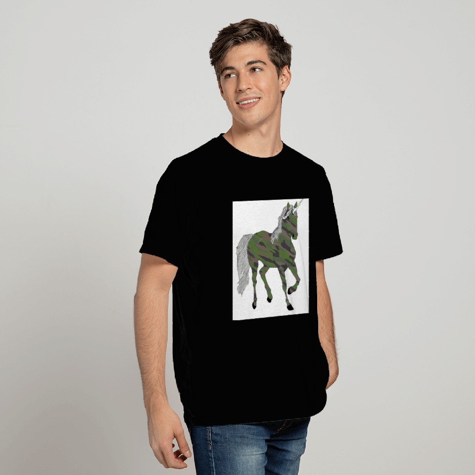 Camouflage Unicorn T Shirts