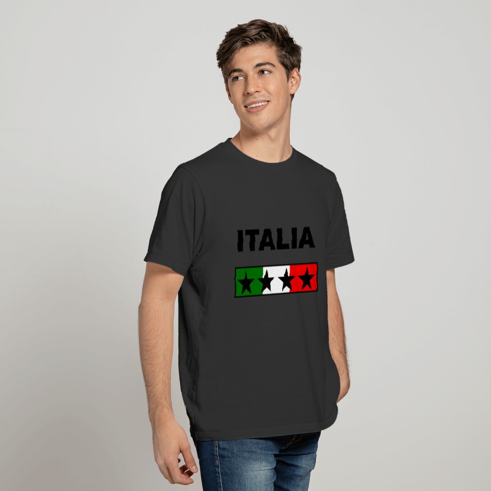 italia_black_Four_stars T-shirt