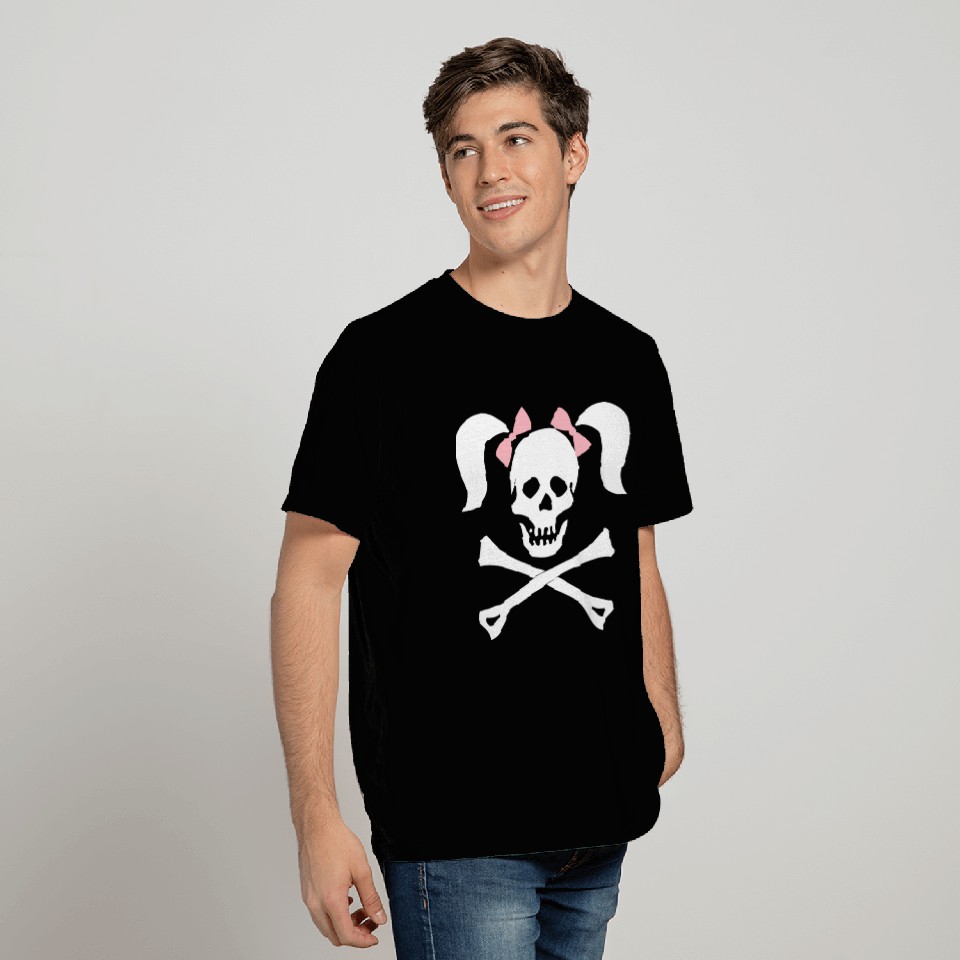 Skull Crossbones Pigtails T Shirts