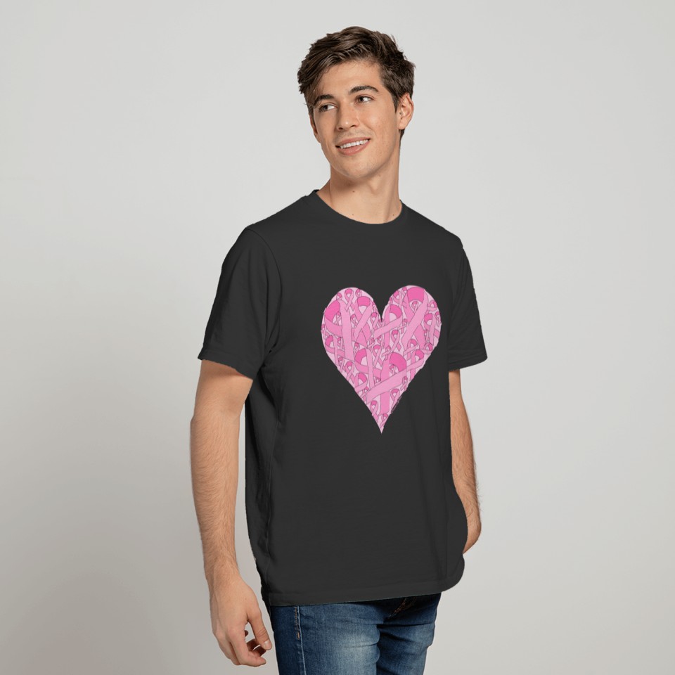 Pink Ribbon Heart T-shirt