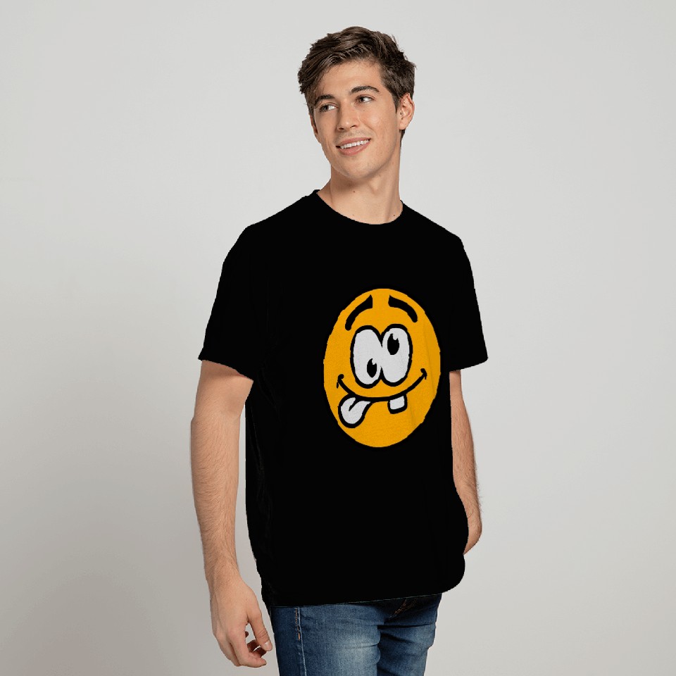 Crazy Smiley Face Design T Shirts