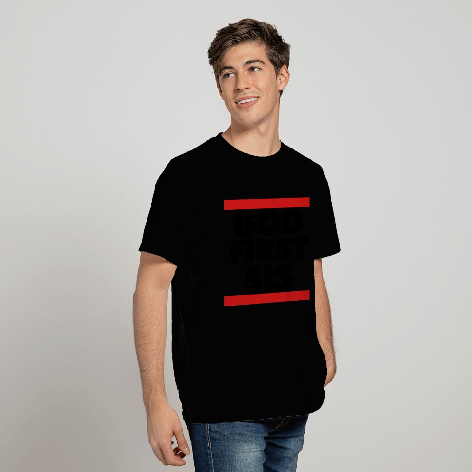 GOD FIRST SIS-By Crazy4tshirts T Shirts