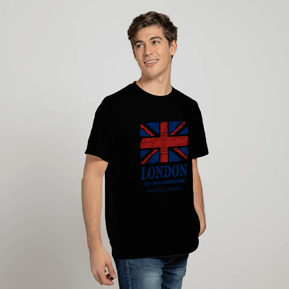 Union Jack Flag - Vintage Look T Shirts