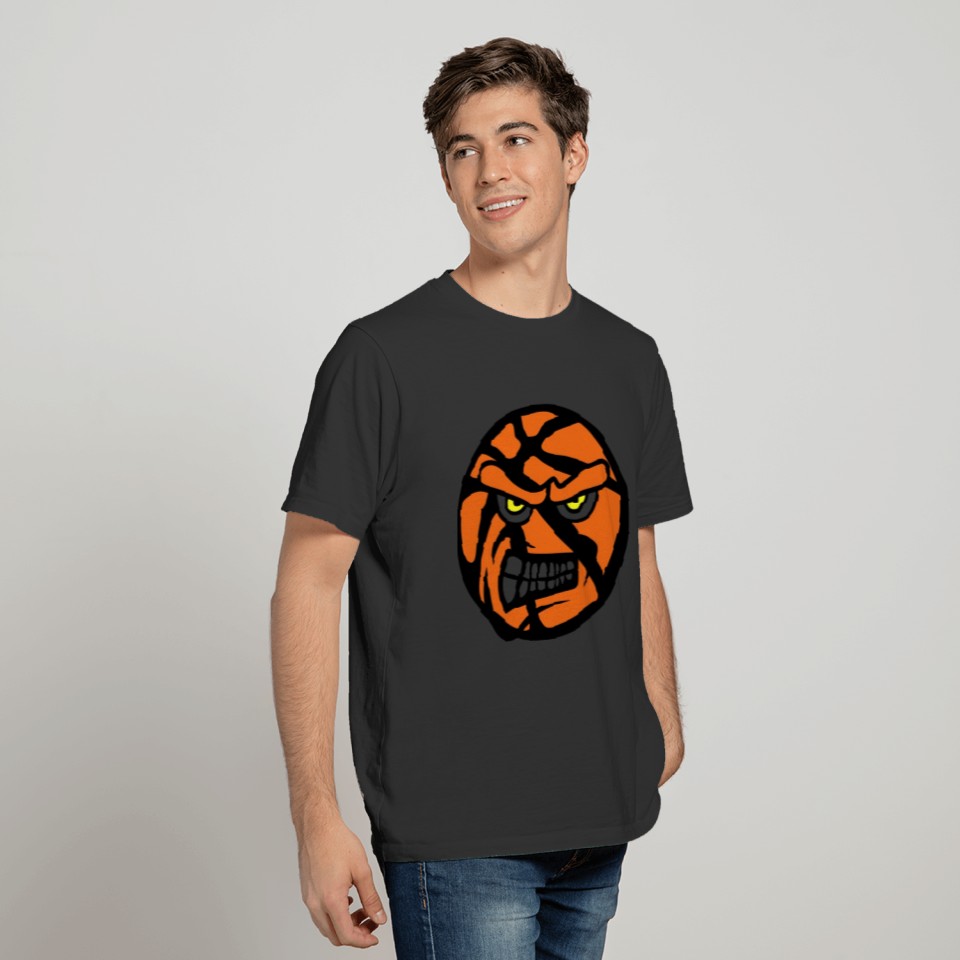 basketball cartoon face fierce 13 attack T-shirt