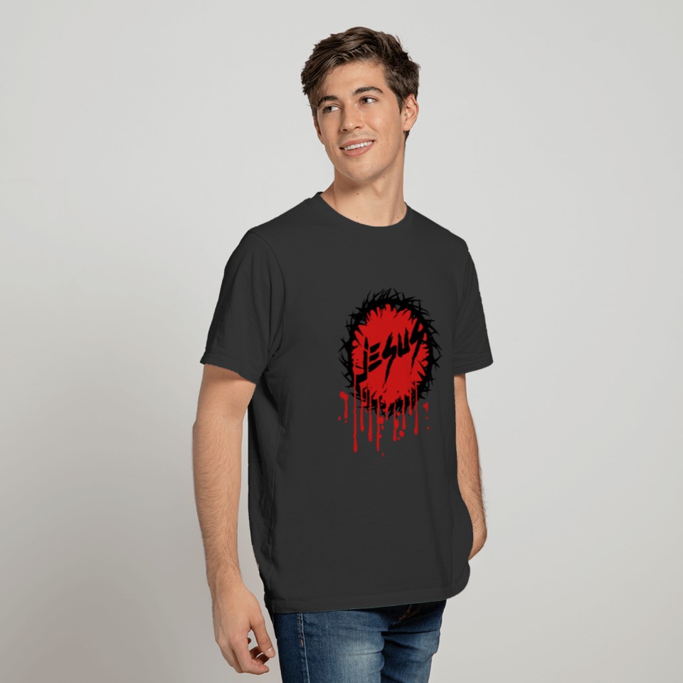 Horror blood drop color text font circle ring thor T-shirt