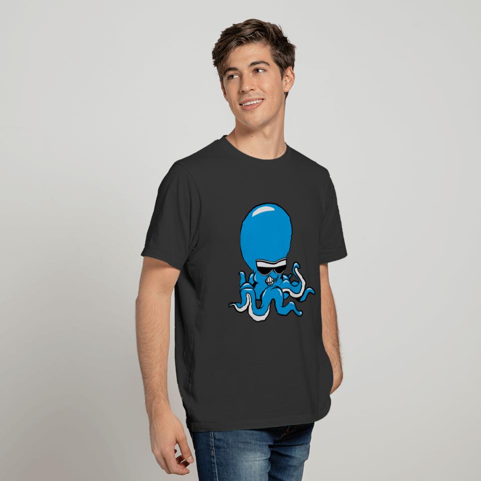 Squid oktopus cool evil dangerous sunglasses T-shirt